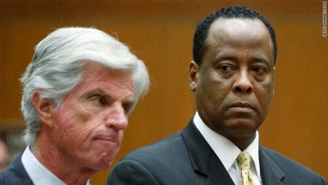 Dr. Conrad Murray, right (with defense attorney John Michael Flanagan), emailed that Michael Jackson was in good health.