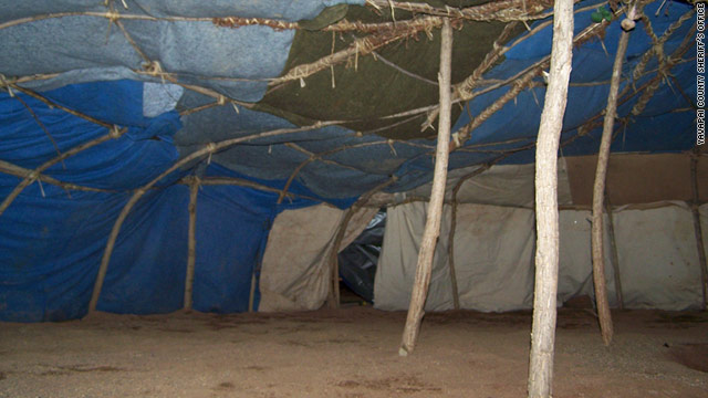 An evidence photo from the Yavapai County Sheriff's Office shows the interior of the sweat lodge where three people died.