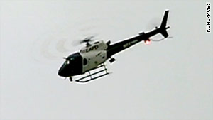 Shot were fired at this Los Angeles Police Department helicopter on Sunday morning.