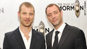 "South Park" creators Matt Stone, left, and Trey Parker, were the targets of online threats, officials say.