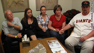 From left: Bryan Stow's father, David Stow, sister Erin Collins, sister Bonnie Stow, mother, Ann Stow and cousin John Stow.