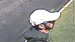 Police released two photos of a suspect, taken from surveillance video.