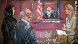 Mahmoud Abdel-Salam Omar, shown in an artist's rendering at an earlier court date, also faces a lawsuit.