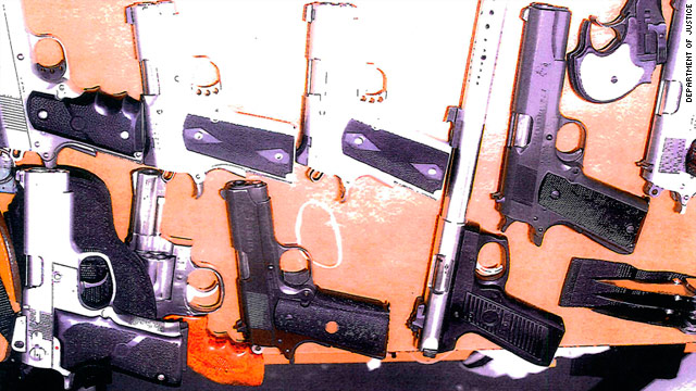 Weapons recovered from the Santa Monica apartment where James "Whitey" Bulger lived for 15 years.