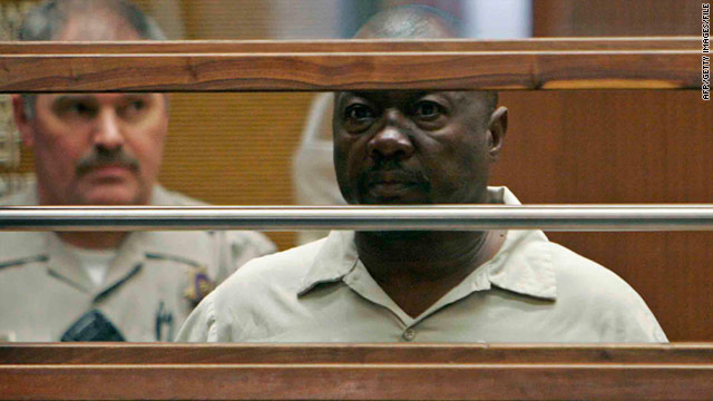 Suspected "Grim Sleeper" serial killer Lonnie Franklin, Jr., is shown at his arraignment in Los Angeles, in 2010.