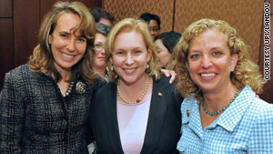 Sen. Kirsten Gillibrand, center, and Rep. Debbie Wasserman Schultz have tried to take care of Rep. Gabrielle Giffords.