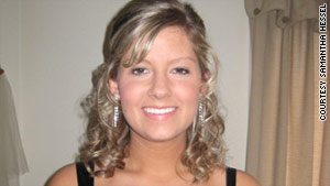 Samantha Hessel, preparing for her prom in 2008, frequented the tanning salon every week.