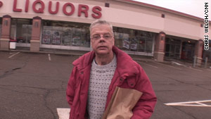 Nick Lott heads to the liquor store where he spends most of his monthly allotment of $89.  "I know that must sound horrible to the taxpayers, but that's what it is," he says.