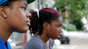 19-year-old Alana Gooden, on the left, credits Philadelphia's spoken word or "slam" poetry program with saving her life.