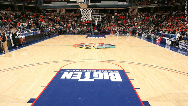 A view of the court where Purdue played Illinois for the Big Ten Men's Basketball Tournament March 14, 2009 in Indianapolis.
