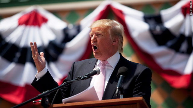 Donald Trump speaks to the Palm Beach County Tax Day Tea Party on April 16  in Boca Raton, Florida.