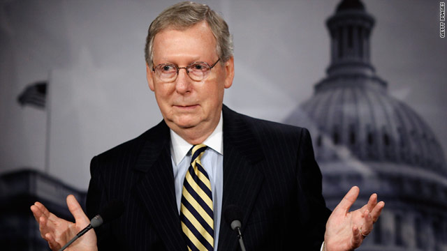 Sen. Minority Leader Mitch McConnell, R-Kentucky, answers questions during his weekly news conference May 27.