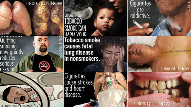 The U.S. Food and Drug Administration has mandated use of nine new warning labels on cigarette packs.