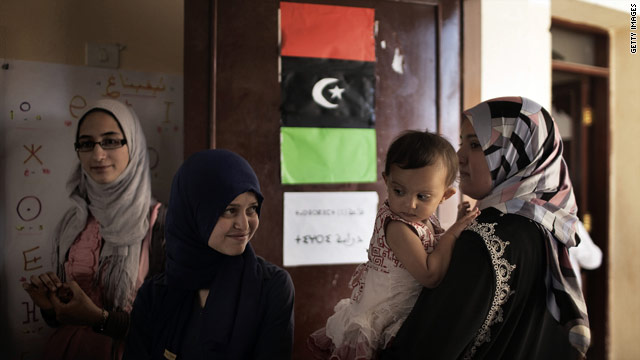 Teachers in a classroom in the Berber village of Yefren on the western front of the Libyan rebellion in July.