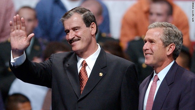 Mexico's Vicente Fox and President Bush greet crowds on September 6, 2001, the high point in relations before the attacks.