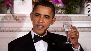 President Obama toasted the nation's governors at the White House on Sunday.