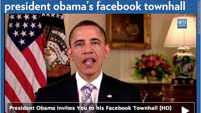 President Obama answers questions selected by Facebook reps. Facebook CEO Mark Zuckerberg will moderate the event.