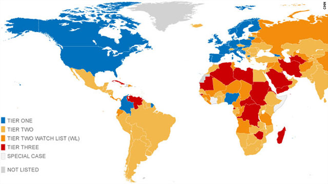 Human Trafficking Slavery Map