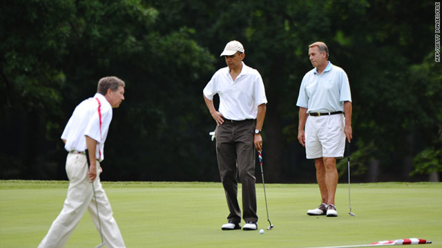 President Obama and House Speaker John Boehner, R-Ohio, played golf two weeks ago with Ohio Gov. John Kasich, left. Obama and Boehner met again over the weekend, a GOP official says.