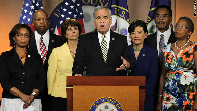Members of the Congressional Hispanic Caucus, the Members of several minority congressional caucuses held a press conference Wednesday to discuss the debt ceiling.