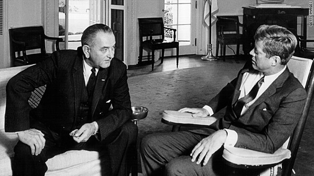 John Kennedy, right, shown with Lyndon Johnson, recognized gumption was rare in midcentury Washington, Shapiro says.