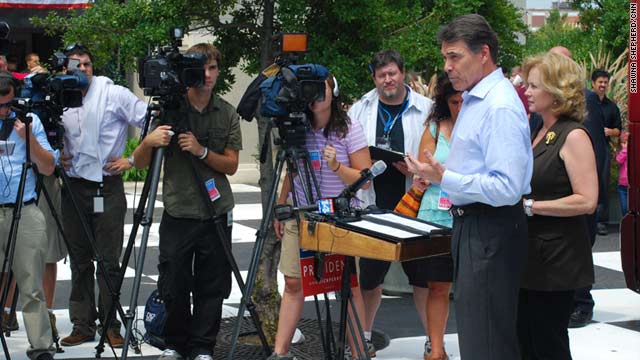 Texas Gov. Rick Perry speaks in Rock Hill, South Carolina, on Saturday.