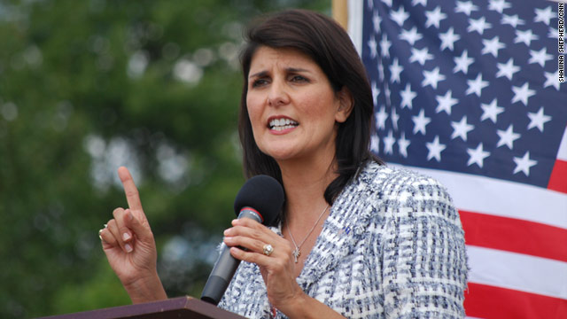 South Carolina Gov. Nikki Haley, here at a recent Greenville rally, backed, then voted against an HPV vaccine bill as a legislator.