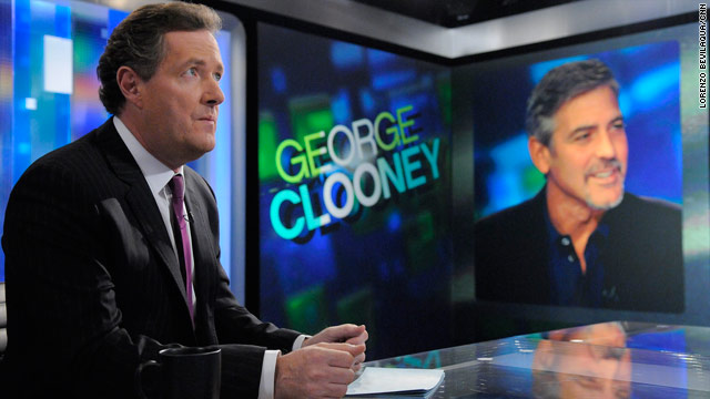 Piers Morgan's guests on Friday are George Clooney and his father, Nick Clooney.