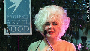 Elizabeth Taylor received the Angel Award from Project Angel Food for her work with AIDS patients in 1999.