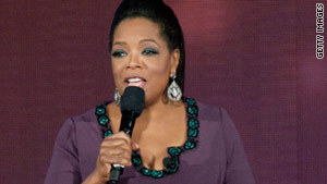 Oprah attends "Surprise Oprah! A Farewell Spectacular" at the United Center on May 17 in Chicago, Illinois.