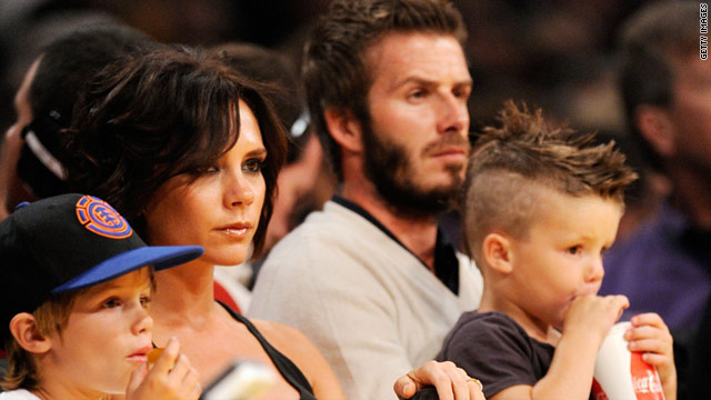David and Victoria Beckham, shown here in 2009 with children Cruz (L) and Romeo (R), are expecting a fourth child.