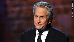 Michael Douglas lost 32 pounds while being treated for throat cancer.