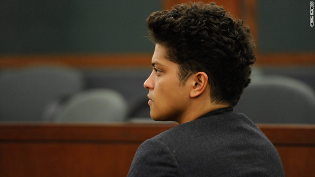 Singer Bruno Mars appeared in a Las Vegas, Nevada, court Wednesday morning.