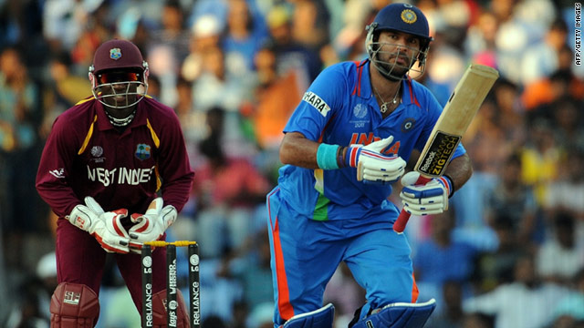 Limited-overs specialist Yuvraj Singh passed three figures for the first time as a batsman in his 20th World Cup appearance.