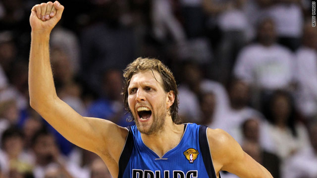 Dallas Mavericks star Dirk Nowitzki had a subpar night, but his 21 points were enough to help lift Dallas to its first title.