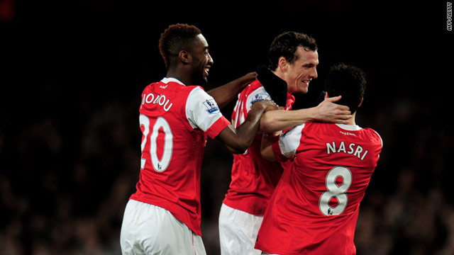 Sebastien Squillaci scored the only goal of the game at the Emirates to beat Stoke in the EPL.