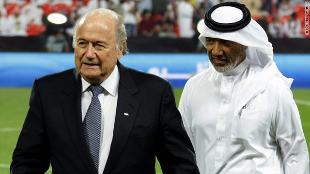 FIFA president Sepp Blatter, left, with AFC president Mohammed Bin Hammam at the 2010 Club World Cup.