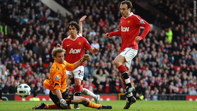 Dimitar Berbatov is the English Premier League's top scorer with 20 goals this season after Saturday's match-winner.