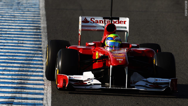 Felipe Massa was the quickest of the 12 drivers who took to the track on the opening day of pre-season testing.