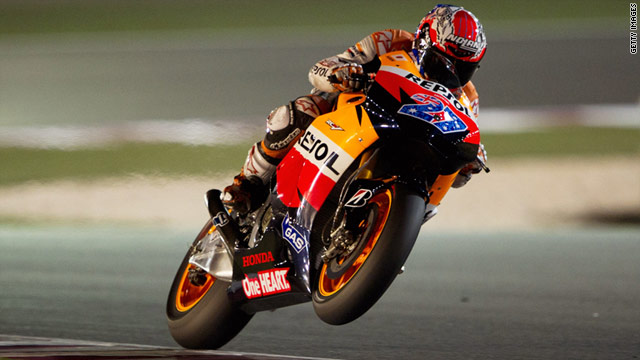 Australian motorcyclist Casey Stoner won the 2009 Qatar MotoGP after starting from first on the grid.
