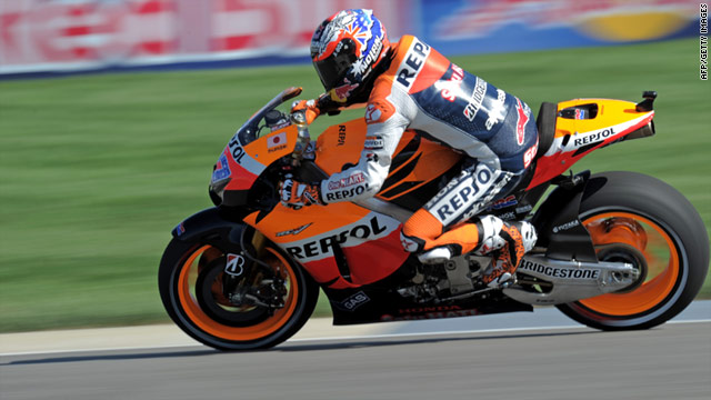 Championship leader Casey Stoner has secured his seventh  pole postion of the season.