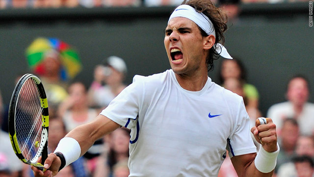 World number one Rafael Nadal is still on course for his third Wimbledon title after beating Juan Martin Del Potro.