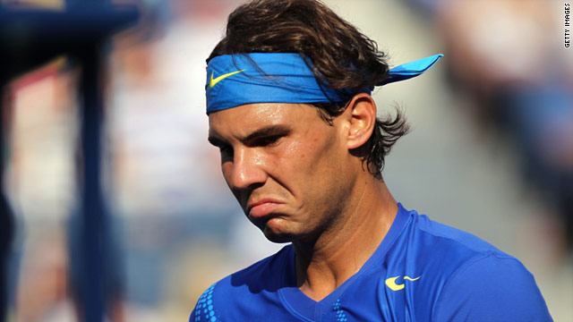 Rafael Nadal collapsed in a press conference on Sunday in New York due to a bout of cramp.