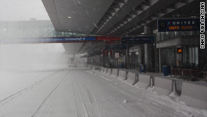 Chicago's O'Hare International Airport looks like a ghost town on Wednesday.