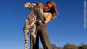 Mireya Mayor says this young leopard adopted by a vet in Namibia was like a big house cat.