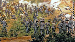 The Atlanta Cyclorama depicts the Battle of Atlanta on a circular canvas.