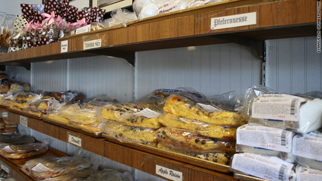 Naegelin's Bakery in New Braunfels, Texas' "oldest continuously operating bakery," serves fresh baked German pastries daily.