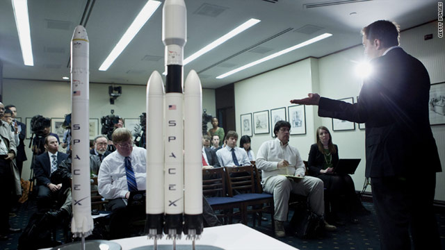 Elon Musk, founder and CEO of Space X, announces a new cargo rocket in Washington on Tuesday.