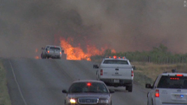 A fire over 16,500 acres in Midland County, Texas, has burned more than 30 homes.