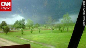 Harry Dixon was driving on Highway 16 when he took this photo of a funnel cloud near DeKalb, Mississippi.